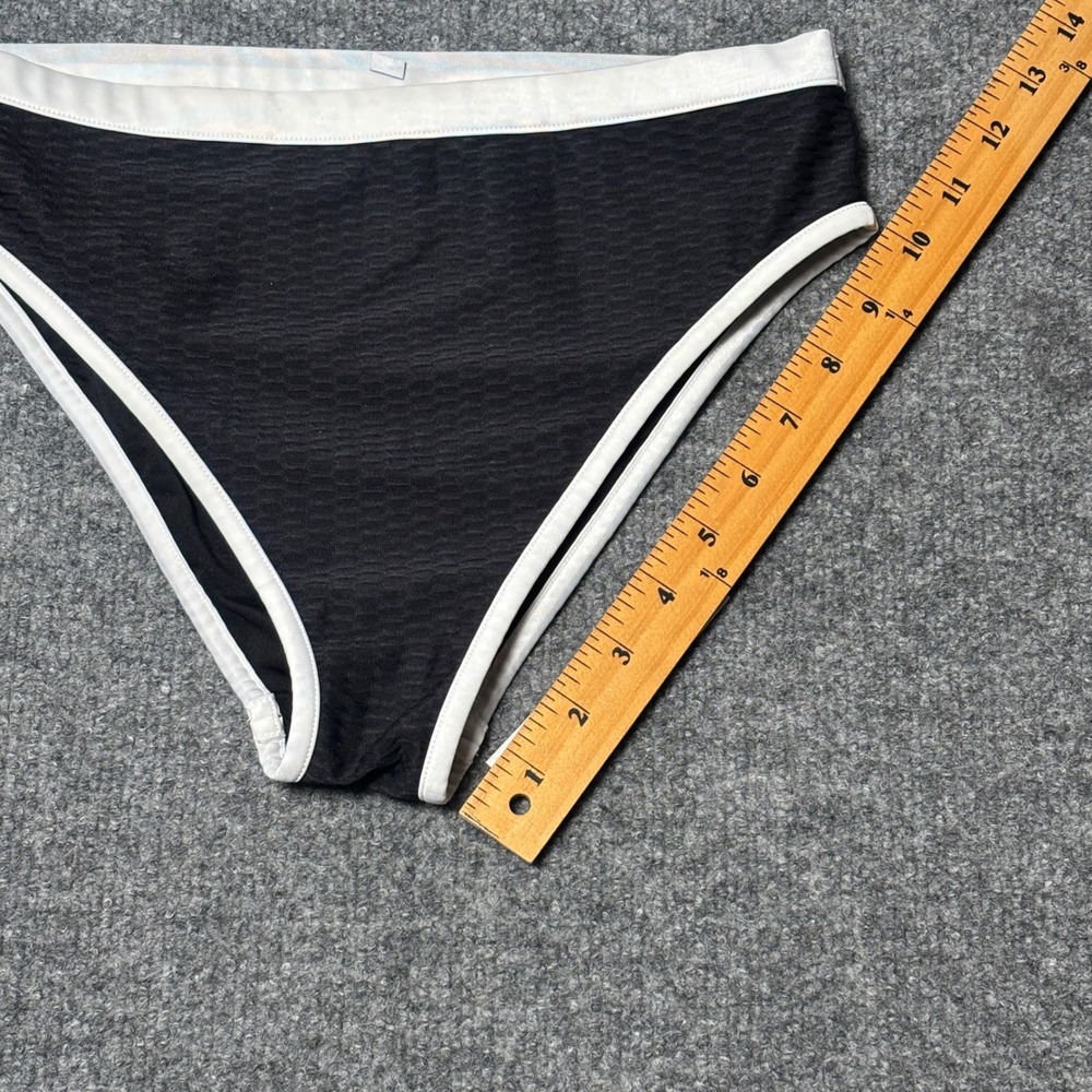 Calzedonia Bikini Set Womens S Black White Cobey Seersucker Underwire Halter - Picture 9 of 11